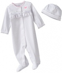 Carter's Baby Girls Little Collections 2-piece Long Sleeve Cotton Knit Ruffle Front Footed Sleep and Play with Hat (Newborn 5-8 lbs) Carter's Baby Girls Little Collections 2-piece Long Sleeve Cotton Knit Ruffle Front Footed Sleep and Play with Hat (Newborn 5-8 lbs)