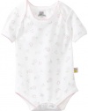 Noa Lily Baby-Girls Newborn Flower Print Short Sleeve Bodysuit, White, 6 Months