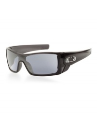 It's not about being big or bad or bold. Oakley Batwolf sunglasses are about original style, and it's a clean look of authenticity that makes the statement. A single continuous lens sweeps across a comfortably lightweight O Matter frame. The icons are interchangeable and two sets are included. They stay secure with hidden latches until you're ready to swap them out with a new color. Batwolf meets the uncompromising standards of ANSI Z87.1 for high-velocity and high-mass impact resistance, and the Plutonite lens blocks 100% of all UVA, UVB, UVC and harmful blue light up to 400nm. Clarity is key, and single-lens Oakley designs like this take advantage of Polaric Ellipsoid geometry to keep your vision sharp at all angles of view. It's not about being big or bad or bold. Oakley Batwolf sunglasses are about original style, and it's a clean look of authenticity that makes the statement. A single continuous lens sweeps across a comfortably lightweight O Matter frame. The icons are interchangeable and two sets are included. They stay secure with hidden latches until you're ready to swap them out with a new color. Batwolf meets the uncompromising standards of ANSI Z87.1 for high-velocity and high-mass impact resistance, and the Plutonite lens blocks 100% of all UVA, UVB, UVC and harmful blue light up to 400nm. Clarity is key, and single-lens Oakley designs like this take advantage of Polaric Ellipsoid geometry to keep your vision sharp at all angles of view.