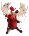 Animals get wrapped up in the season too, like this very merry moose boasting the soft, flexible features and unmistakable style of Annalee figurines.