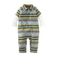 Tea Collection Baby-Boys Infant Ski Stripe Layered Romper, Blue, X-Small Tea Collection Baby-Boys Infant Ski Stripe Layered Romper, Blue, X-Small
