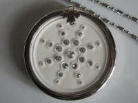Scalar Energy Pendant Ivory/White w/Clasp,Necklace & Crystals Scalar Energy Pendant Ivory/White w/Clasp,Necklace & Crystals