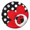 Creative Converting Ladybug Fancy Round Dessert Plates, 8-Count