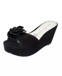 Add mysterious boudoir style to your look with the sexy, slip-on Jaelyn wedges by Paris Hilton. Add mysterious boudoir style to your look with the sexy, slip-on Jaelyn wedges by Paris Hilton.