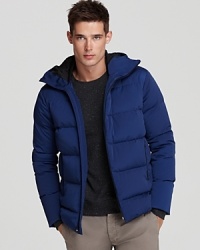 Warm (and hot), this puffer jacket adds a layer of eye-catching texture and warmth to your ensemble - try it with jeans. Warm (and hot), this puffer jacket adds a layer of eye-catching texture and warmth to your ensemble - try it with jeans.