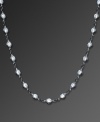 Go to great lengths with CRISLU's striking long necklace. Crafted in black platinum over sterling silver, it's embellished with sparkling cubic zirconias (17 ct. t.w.). Approximate length: 24 inches.