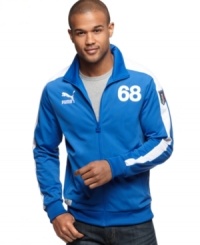 Team effort. Join the ranks of the Italian National Football Team and celebrate the season in this popular T7 Puma track jacket, Team effort. Join the ranks of the Italian National Football Team and celebrate the season in this popular T7 Puma track jacket,