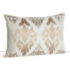 Inspired by Victorian scrollwork, this decorative pillow's woven motif is accented with shimmering sequins.