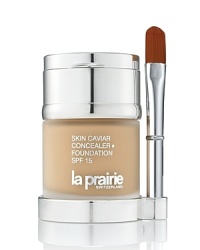 Lavish your skin with a unique combination of color and care in one brilliantly conceived skincare product with the superb nourishing, moisturizing, energizing attributes of Caviar Extract.Two products in one: One part luxury foundation that tints, firms and protects your skin while counteracting signs of aging, one part professional-level concealer, the two work in beautiful synergy to provide long-lasting yet weightless coverage.You will notice an immediate improvement in the condition and appearance of your skin. The Application:Shake foundation well; then dot a small amount on forehead, nose, cheeks and chin, smoothing and blending downward for complete coverage.Then apply concealer to small problem areas, such as under the eyes, spots or blemishes, using the concealer brush to blend. For larger areas, apply concealer under foundation. Lavish your skin with a unique combination of color and care in one brilliantly conceived skincare product with the superb nourishing, moisturizing, energizing attributes of Caviar Extract.Two products in one: One part luxury foundation that tints, firms and protects your skin while counteracting signs of aging, one part professional-level concealer, the two work in beautiful synergy to provide long-lasting yet weightless coverage.You will notice an immediate improvement in the condition and appearance of your skin. The Application:Shake foundation well; then dot a small amount on forehead, nose, cheeks and chin, smoothing and blending downward for complete coverage.Then apply concealer to small problem areas, such as under the eyes, spots or blemishes, using the concealer brush to blend. For larger areas, apply concealer under foundation.