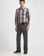 Modern geometric pattern masterfully tailored in pure Italian cotton with a button-front silhouette.Point collar Button-front Long sleeves with barrel cuffs Cotton; dry clean or machine wash Imported of Italian fabric