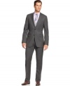Not sure if the suit makes the man? Try on this slim-fit grey striped style from DKNY and see if you don't feel like a winner.