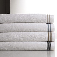 Hudson Park Premier Stitch Bath Towel, White/dove Hudson Park Premier Stitch Bath Towel, White/dove