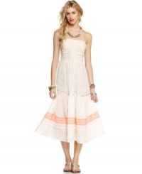 Neon embroidery adds a stylish splash of color to this otherwise sweet Free People dress -- perfect for a pretty boho look! Neon embroidery adds a stylish splash of color to this otherwise sweet Free People dress -- perfect for a pretty boho look!