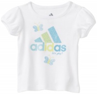 adidas Baby-Girls Infant Puff Sleeve Tee, White/Blue, 6 Months adidas Baby-Girls Infant Puff Sleeve Tee, White/Blue, 6 Months