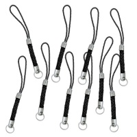 Cell Phone Strap Black Braided With Silver Tone Ring (10) Cell Phone Strap Black Braided With Silver Tone Ring (10)