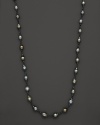 14K White Gold Semi-Baroque Tahitian Pearl Necklace, 36