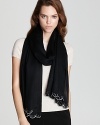 Dazzle day to night in Micky London's pure cashmere wrap, adorned with sparkling Swarovski crystals.