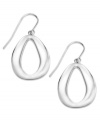 Open to elegant ideas. These drop earrings are crafted from sterling silver with a stylish silhouette. Approximate drop: 1-1/2 inches. Approximate diameter: 3/4 inch.