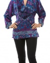 Roberto Cavalli - Silk Blouse Shirt Purple 40 Multicolor