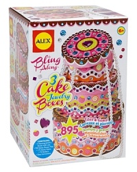Decorate a sparkling 3-layer cake that stores your jewelry, too! Includes 3 stacking jewelry boxes with lids, 720 sticky mosaic tiles, 175 sticky gems, 72 stickers and easy instructions. Decorate a sparkling 3-layer cake that stores your jewelry, too! Includes 3 stacking jewelry boxes with lids, 720 sticky mosaic tiles, 175 sticky gems, 72 stickers and easy instructions.