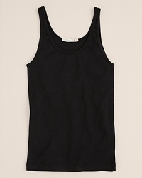From ALTERNATIVE, the scoop neck tank top, rendered in soft cotton. From ALTERNATIVE, the scoop neck tank top, rendered in soft cotton.