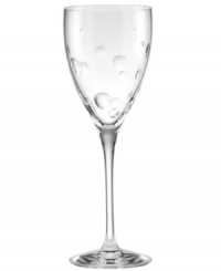 A nice surprise, this goblet from the Society Hill crystal stemware collection features pressed dots and clean lines in luminous crystal from kate spade new york. A nice surprise, this goblet from the Society Hill crystal stemware collection features pressed dots and clean lines in luminous crystal from kate spade new york.