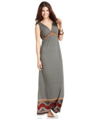 An allover print adds a boho flair to this Studio M maxi dress -- perfect for a relaxed yet stylish weekend look! An allover print adds a boho flair to this Studio M maxi dress -- perfect for a relaxed yet stylish weekend look!