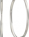 Nine West Hoopla Silver-Tone Wavy Medium Textured Click-It Hoop Earrings