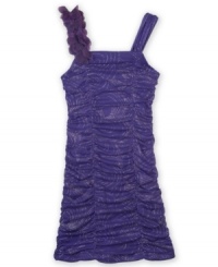This glittery BCX dress has a dazzling design to compliment your little ones dazzling personality. This glittery BCX dress has a dazzling design to compliment your little ones dazzling personality.