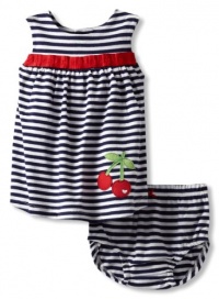 Hartstrings Baby-Girls Newborn Interlock Dress and Diaper Cover Set, Blue Stripe, 12 Months Hartstrings Baby-Girls Newborn Interlock Dress and Diaper Cover Set, Blue Stripe, 12 Months