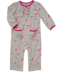 She'll blossom as lovely as a flower garden in this precious coverall from Carter's. She'll blossom as lovely as a flower garden in this precious coverall from Carter's.