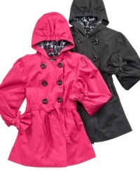 Heads up! She'll look forward to the weather man calling for rain so she can wear this hooded trench coat from Hawke & Co. Heads up! She'll look forward to the weather man calling for rain so she can wear this hooded trench coat from Hawke & Co.