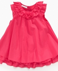Simply sweet. Her natural beauty will shine through in this ruffly dress from First Impressions. Simply sweet. Her natural beauty will shine through in this ruffly dress from First Impressions.