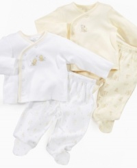 Keep her wrapped in love with this precious asymmetrical shirt and footed pant set from First Impressions. Keep her wrapped in love with this precious asymmetrical shirt and footed pant set from First Impressions.