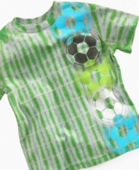 Score! He'll be ready to make the winning goal in this colorful graphic tee from Flapdoodles. Score! He'll be ready to make the winning goal in this colorful graphic tee from Flapdoodles.