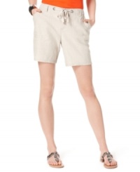 Warm weather demands a more laid-back look. INC's linen shorts fit the bill -- perfect pairing with everything from tank tops to tunics! Warm weather demands a more laid-back look. INC's linen shorts fit the bill -- perfect pairing with everything from tank tops to tunics!