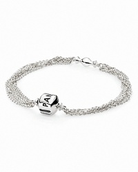 Make a bold statement in PANDORA's sterling silver multi-strand bracelet, an ideal display for a single beloved clip. Make a bold statement in PANDORA's sterling silver multi-strand bracelet, an ideal display for a single beloved clip.