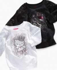 Cuddle up! When the temperature is down, she can snuggle into a sequin top from Hello Kitty, with a sequin crown graphic exclusive to Macy's! Cuddle up! When the temperature is down, she can snuggle into a sequin top from Hello Kitty, with a sequin crown graphic exclusive to Macy's!