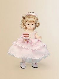 This pretty blonde miss brings birthday wishes to a lucky young lady on her special day.8 cloth dollDressed in a pink, tiered, lace-trimmed frock and white Mary Jane slippersShe offers a luscious-looking slice of birthday cakeRecommended for ages 3 and upImported This pretty blonde miss brings birthday wishes to a lucky young lady on her special day.8 cloth dollDressed in a pink, tiered, lace-trimmed frock and white Mary Jane slippersShe offers a luscious-looking slice of birthday cakeRecommended for ages 3 and upImported