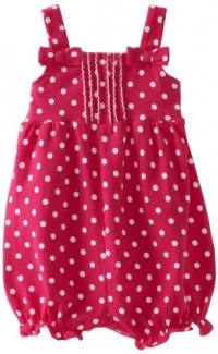 Hartstrings Baby-Girls Infant Printed Cotton Bubble Romper Shirt, Pink Dot, 24 Months