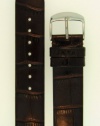 JP Leatherworks Alligator Grain Leather Watchband Fits Philip Stein Large Size 2, 20mm Dark Chocolate Brown With Spring Bars