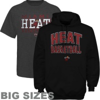 NBA Majestic Miami Heat In UR Face Pullover Big Sizes Hoodie And T-Shirt Combo - Black/Charcoal NBA Majestic Miami Heat In UR Face Pullover Big Sizes Hoodie And T-Shirt Combo - Black/Charcoal