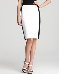 The pencil silhouette gets a modern update with this 10 Crosby Derek Lam skirt. The black and white color-blocking is an unexpected touch that is sure to give your go-to work wardrobe a little boost. The pencil silhouette gets a modern update with this 10 Crosby Derek Lam skirt. The black and white color-blocking is an unexpected touch that is sure to give your go-to work wardrobe a little boost.