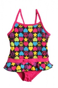 Infant Girls 1 piece fuchsia retro print swimsuit (24 mo) Infant Girls 1 piece fuchsia retro print swimsuit (24 mo)