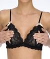 Hanky Panky After Midnight Peek-A-Boo Open Cup Bralette, L, Black