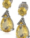Badgley Mischka Fine Jewelry Champagne Diamonds Light and Dark Citrine Earrings