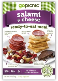 GoPicnic Ready-to-Eat Meals, Salami + Cheese, 3.4-Ounce Boxes (Pack of 6)