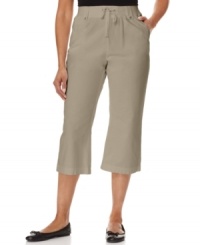 Make yourself comfortable in these cotton pants from Karen Scott. Pair them with flats and a tee for everyday style! Make yourself comfortable in these cotton pants from Karen Scott. Pair them with flats and a tee for everyday style!