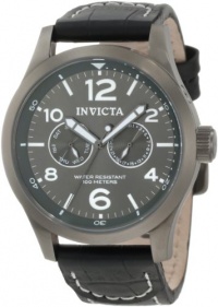 Invicta Men's 10492 Specialty Military Charcoal Dial Black Leather Watch Invicta Men's 10492 Specialty Military Charcoal Dial Black Leather Watch