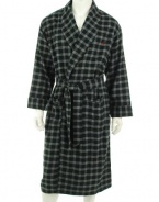 Nautica Men's Victor Plaid Flannel Shawl Collar Robe